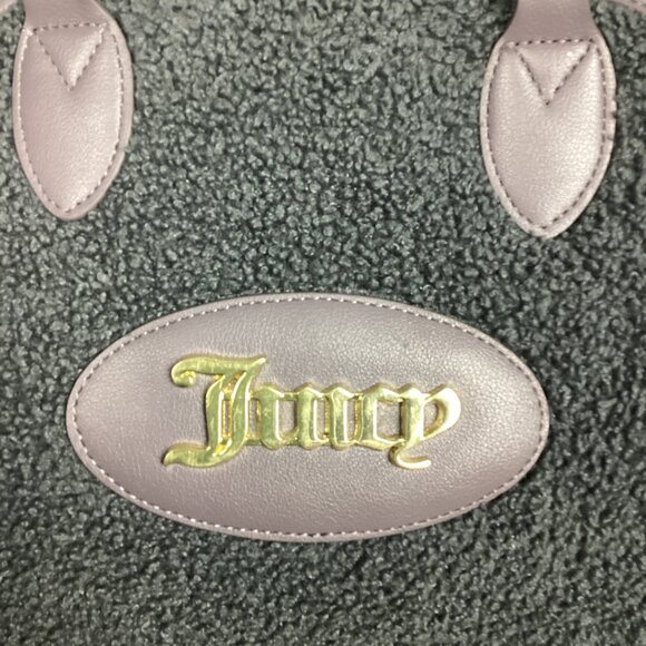 Juicy Couture Gray Faux Sherpa Teddy Handbag - Picture 9 of 15